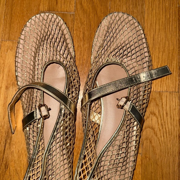 Call It Spring Mesh Gold Flats - Picture 2 of 7